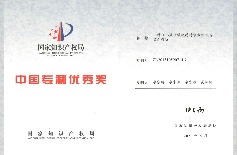 中国专利优异奖证书